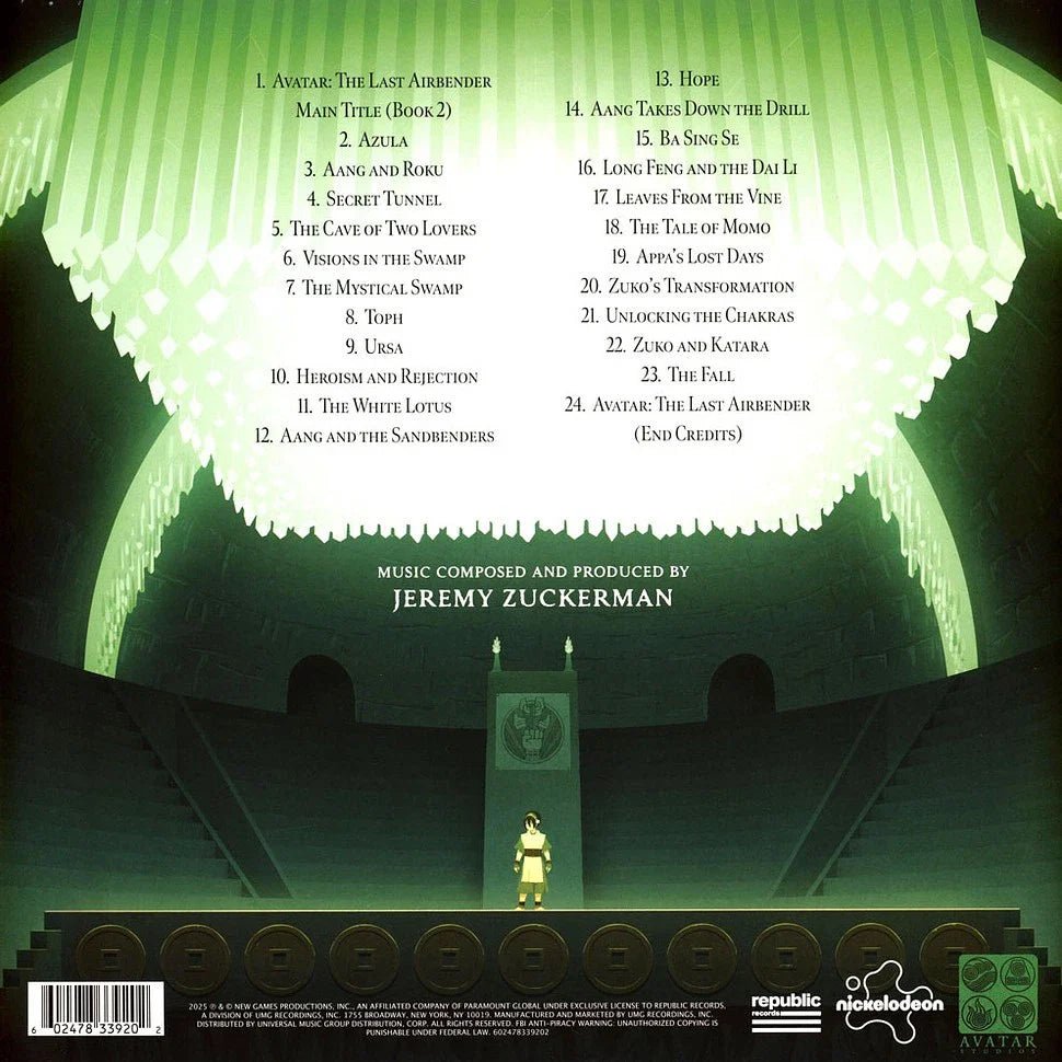 Avatar: The Last Airbender – Book 2: Earth - Animated Series Soundtrack 2xLP Vinyl Columbia Records - Arcline Store