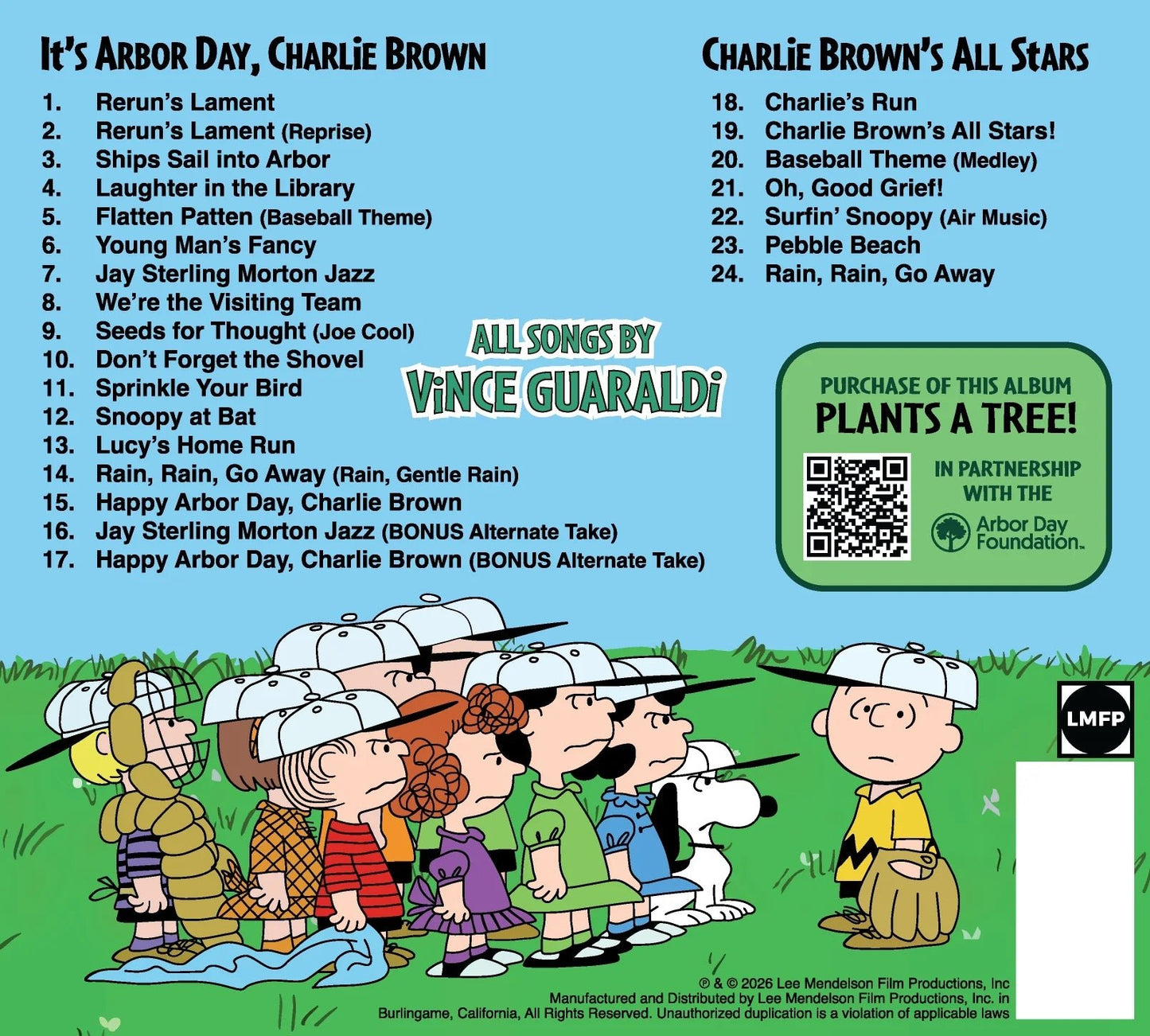 It’s Arbor Day, Charlie Brown / Charlie Brown’s All Stars! (Original Sountrack) 1xLP Vinyl Lee Mendelson Film - Arcline Store