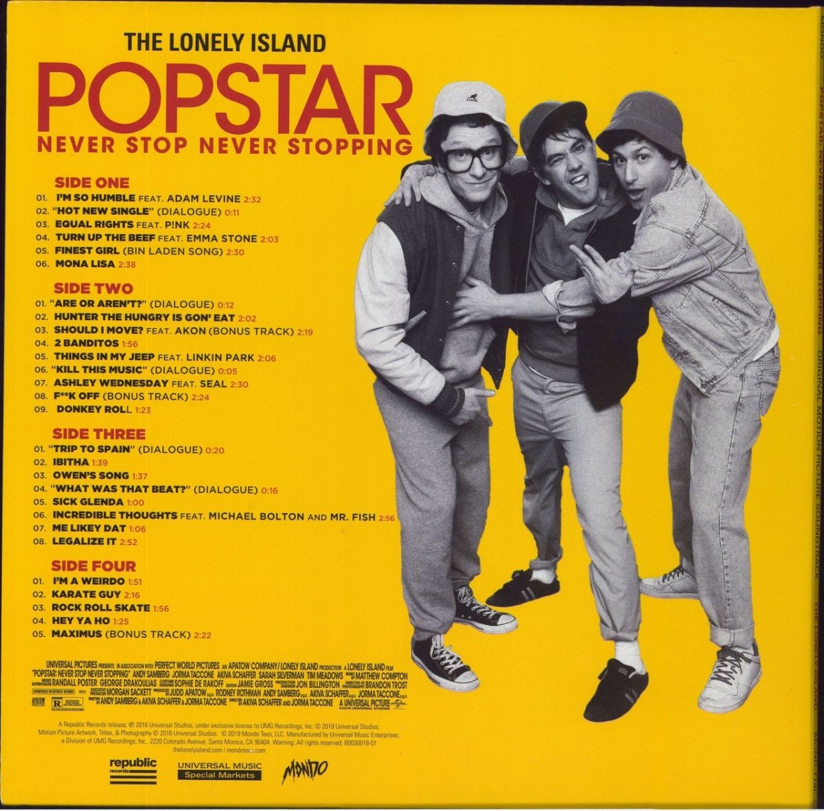 Popstar: Never Stop Never Stopping - Original Motion Picture Soundtrack 2xLP Vinyl Mondo - Arcline Store