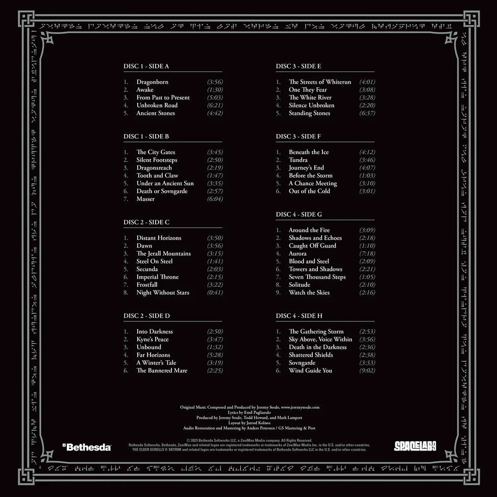 The Elder Scrolls V: Skyrim "Ultimate" - Original Video Game Soundtrack 4xLP Vinyl Spacelab9 - Arcline Store