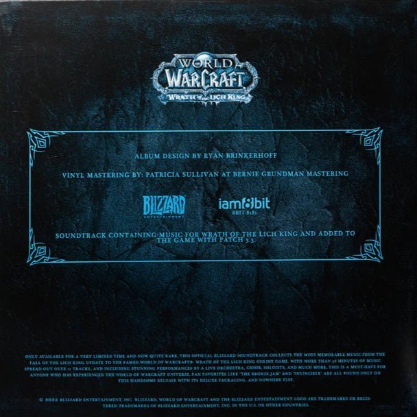 World of Warcraft: Wrath of the Lich King - Original Video Game Soundtrack 2xLP Vinyl iam8bit - Arcline Store