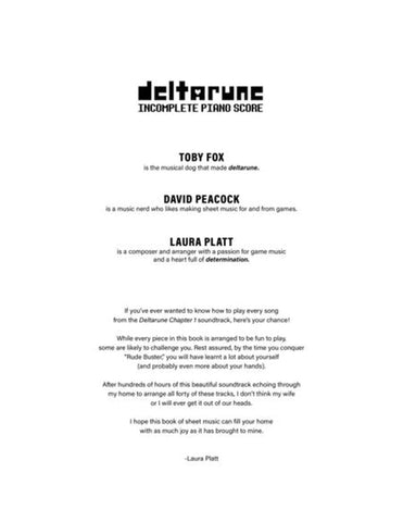 DELTARUNE Chapter 1 Piano Score - Sheet Music Book