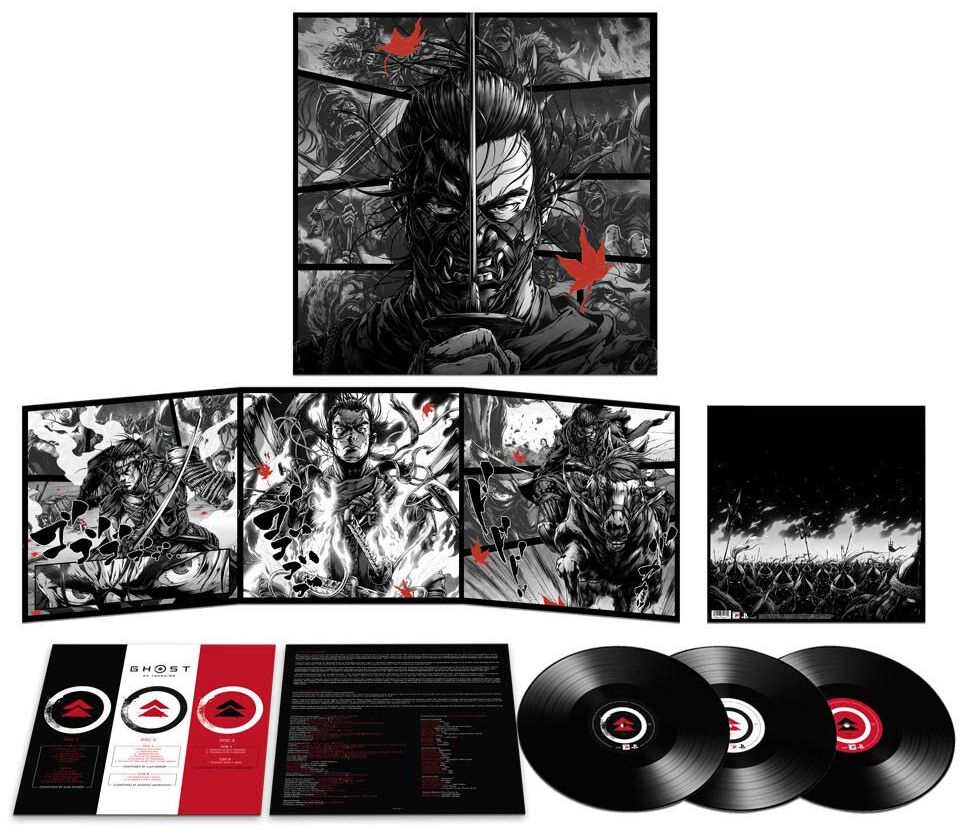 Ghost of Tsushima Vinyl - Original Video Game Soundtrack 3xLP Vinyl Milan Records - Arcline Store