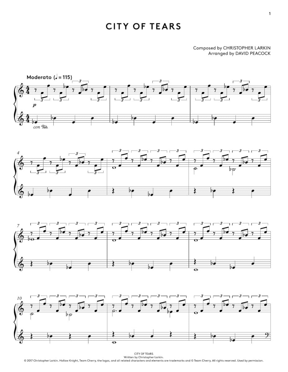 Hollow Knight Piano Collections - Sheet Music Book Sheet Music Book Materia Editions - Arcline Store