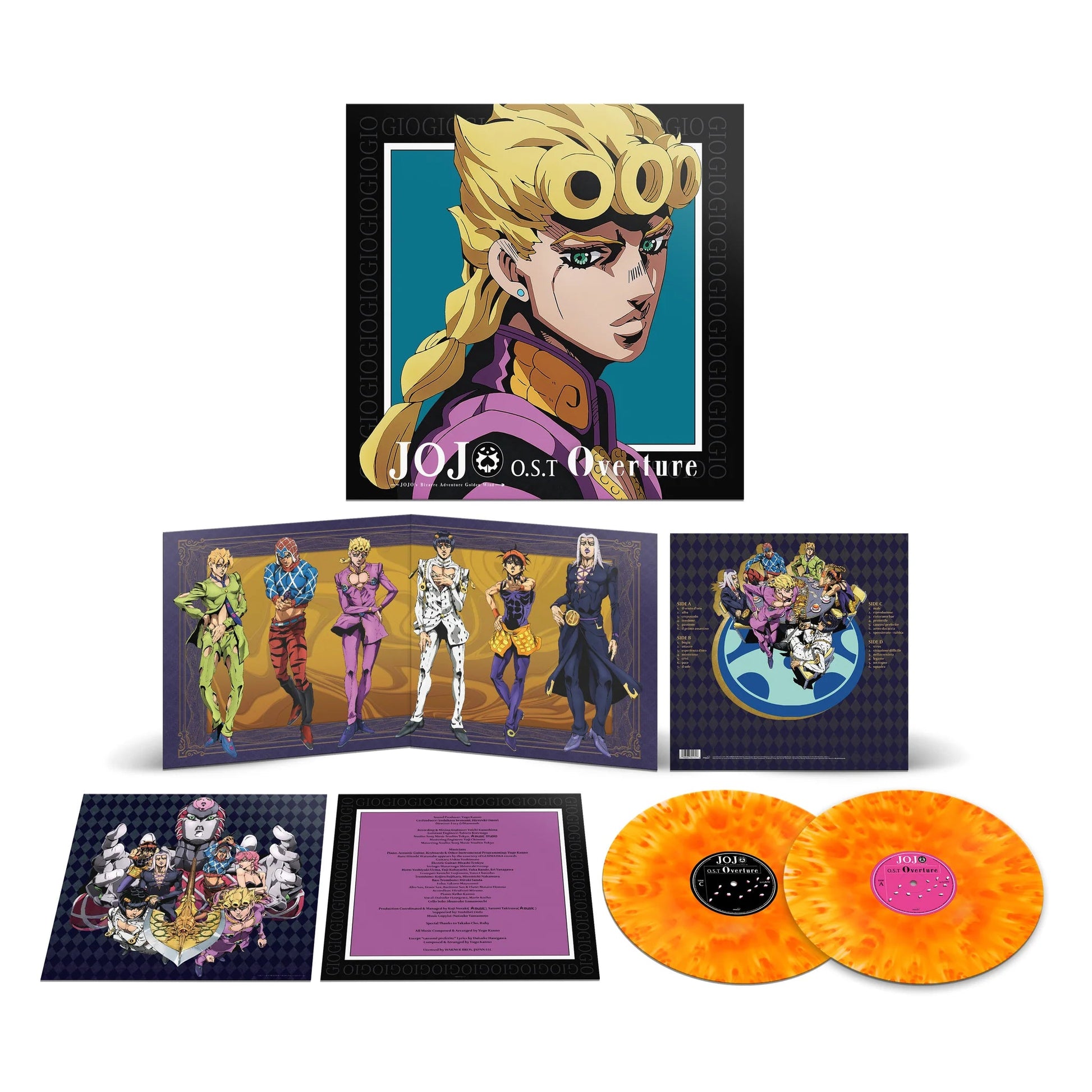JoJo’s Bizarre Adventure: Golden Wind - Original Anime Soundtrack 2xLP Vinyl Milan Records - Arcline Store