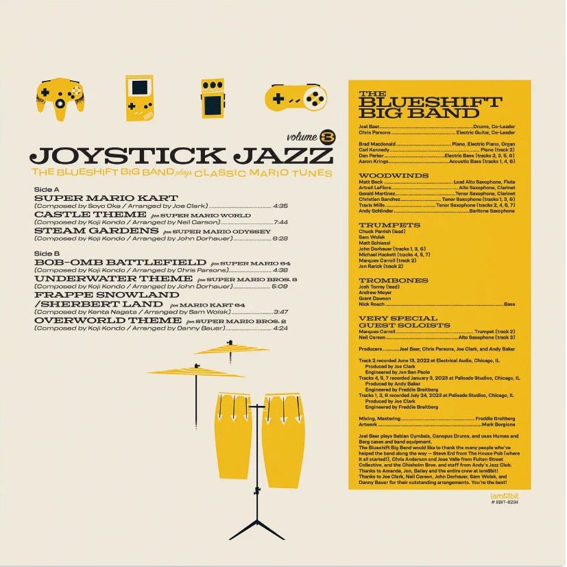 Joystick Jazz: The Blueshift Big Band Plays Classic Mario Tunes (Vol. 3) Vinyl iam8bit - Arcline Store