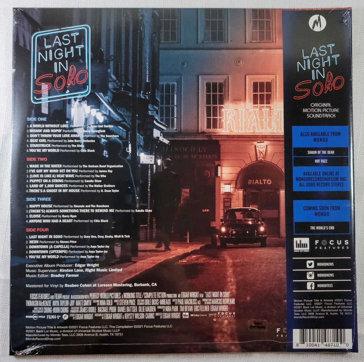 Last Night in Soho - Original Motion Picture Soundtrack 2xLP Vinyl Mondo - Arcline Store