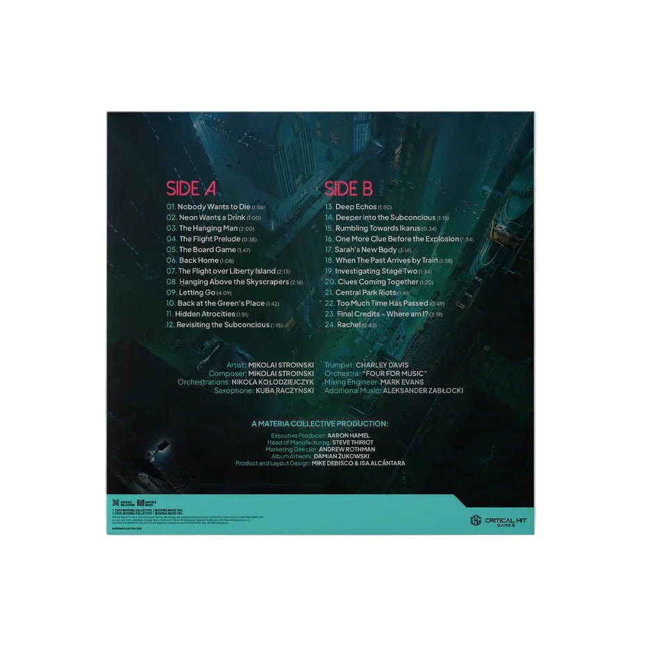 Nobody Wants to Die Vinyl - Original Video Game Soundtrack 1xLP Vinyl Materia Collective - Arcline Store