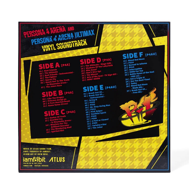 Persona 4 Arena & Persona 4 Arena Ultimax Vinyl - Original Video Game Soundtrack 3xLP Vinyl Iam8bit - Arcline Store