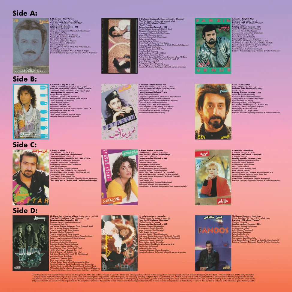 Tehrangeles Vice Vinyl: Iranian Diaspora Pop 1983 - 1993 - Various Artists 2xLP Vinyl Discotchari - Arcline Store