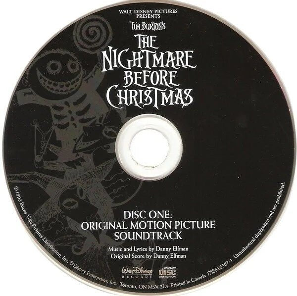 The Nightmare Before Christmas CD - Original Animation Film Soundtrack 2xCD Compact Disc Walt Disney Records - Arcline Store