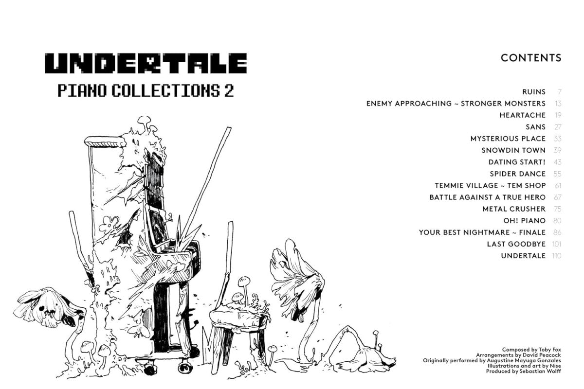 Undertale Piano Collections 2 - Sheet Music Book Sheet Music Book Materia Editions - Arcline Store