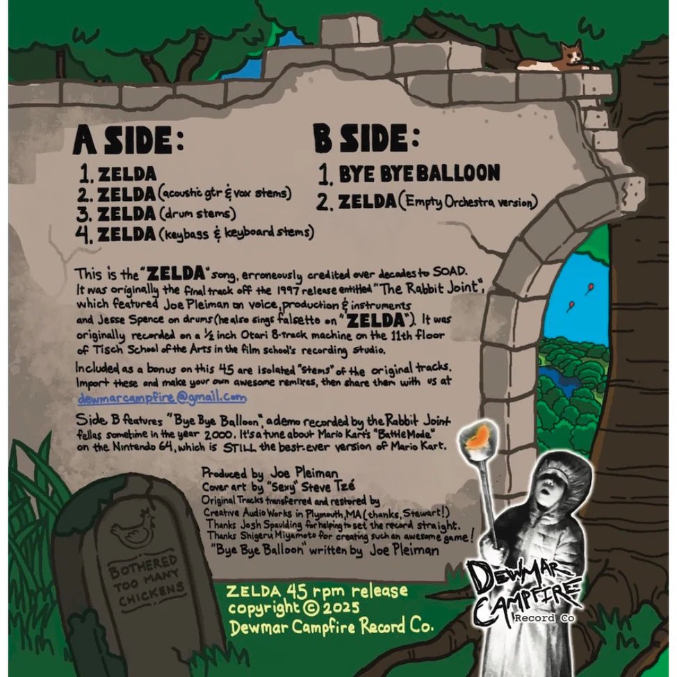 Zelda 45 Vinyl - The Rabbit Joint 1x7" [Random Color] Vinyl Dewmar Campfire Record Co. - Arcline Store
